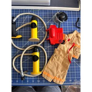 GI JOE vintage 12” figure fireman fire fighter rescue extinguisher hydrant acces